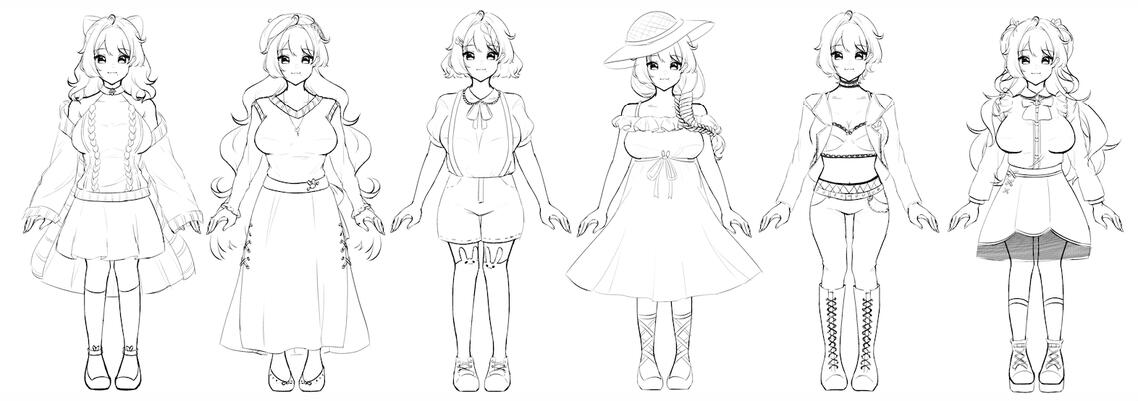 Ex. (6 designs + outfits = $80)